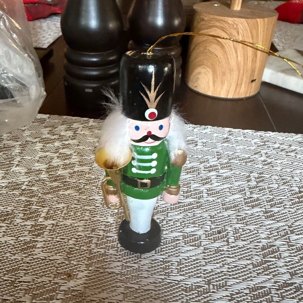Green and Gold Nutcracker Christmas Ornament